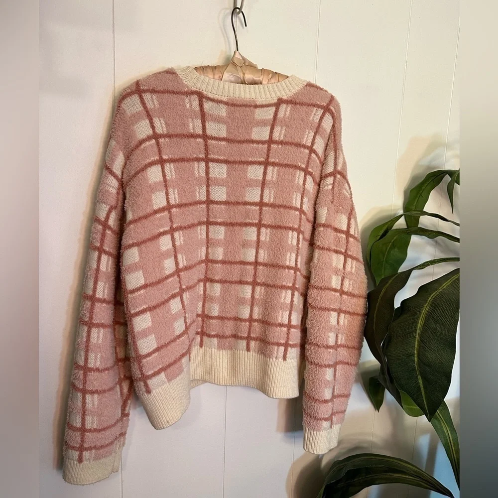 Lauren Conrad Pink Plaid Cardigan Women’s Size XXL